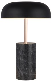 Lampada Scrivania Contemporanea Francoforte Acciaio Grigio Marmo Nero 1 Luce E14