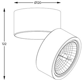 Zuma Line 20001-BK-N - Faretto LOMO 1xGU10-ES111/15W/230V nero
