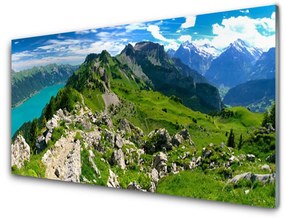 Pannello paraschizzi cucina Paesaggio della natura della montagna del prato 100x50 cm