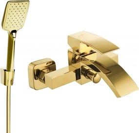 Mexen Libra R62 rubinetto per vasca da bagno con set doccia, dorato - 74513R62-50