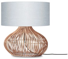Lampada da tavolo con paralume tessile in colore grigio chiaro-naturale (altezza 60 cm) Kalahari - Good&amp;Mojo