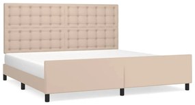 Giroletto con testiera cappuccino 200x200 cm in similpelle