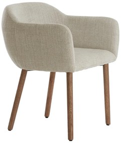 Set di sedie da pranzo beige in imbottito con braccioli 2 pz Blaine – Light &amp; Living