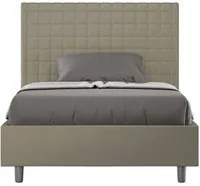 Letto alla Francese rivestito in Similpelle - SUNNY Colore: Cappuccino, Dimensione Rete: 140x210, Tipologia Letto: Con Rete