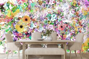 Carta da parati – Fiori multicolori
