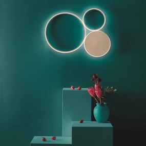 Plafoniera LED POIS in metallo verniciato 73x75 cm Oro