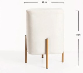 Puff Roys Velluto - Bianco
