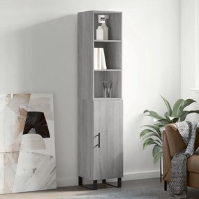 Credenza Grigio Sonoma 34,5x34x180 cm in Legno Multistrato