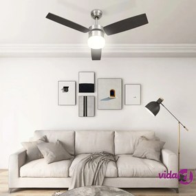vidaXL Ventilatore Soffitto con Luce e Telecomando 108cm Marrone Scuro