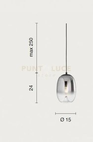 Sospensione balu-1, 1 luce rame attacco e27 d.15cm h.24cm