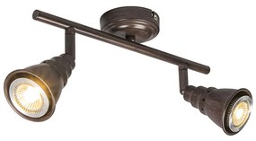 Faretto da soffitto e da parete marrone ruggine orientabile e inclinabile - Coney 2