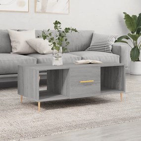 Tavolino Da Salotto Grigio Sonoma 102x50x40cm Legno Multistrato /