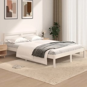 Giroletto legno massello pino 120x190cm bianco 4ft small double