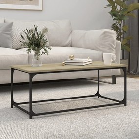 Tavolino Rovere Sonoma 102x50x40 Cm Legno Multistrato E Ferro /