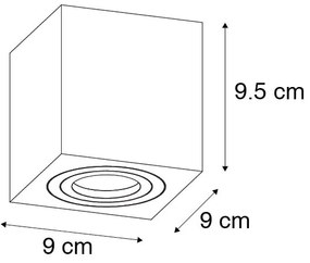 Faretto da bagno quadrato moderno nero - Capa