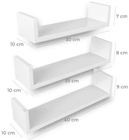 Set di 3 mensole da parete SHELFY bianche