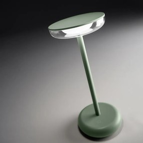 Lampada Da Tavolo Esterno Soap Moderna Metallo Salvia Led Luce Calda