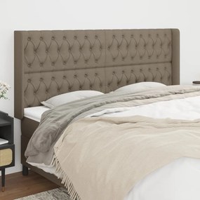 Testiera Ad Orecchio Tortora 183x16x118/128 Cm İn Tessuto /
