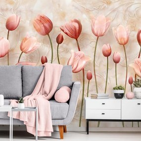 Carta da parati – Tulipani rosa antico