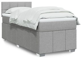 Giroletto A Molle Con Materasso Grigio Chiaro 80x200 Cm Tessuto /