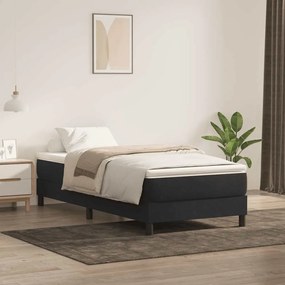 Giroletto A Molle Con Materasso Nero 80x220 Cm Velluto /