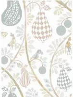 Littlephant Carta da parati Fruit Garden - White/ Pastel
