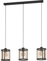 Lampadario Industrial Dellow 3 Luci Acciaio Nero