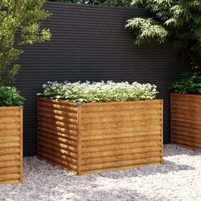 Fioriera Rialzata Da Giardino 100x100x69 Cm İn Acciaio Corten /