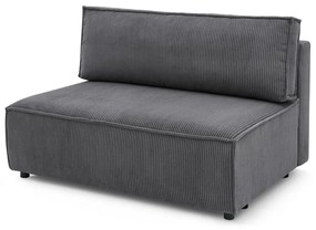 Modulo divano in velluto a coste grigio scuro, pezzo centrale Nihad modular - Bobochic Paris