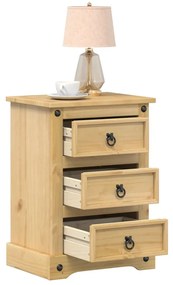 Comodino Corona 45x35x64 Cm İn Legno Massello Di Pino /