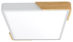 Plafoniera LED Rettangolare 30W CCT, 60x40cm, Legno/Bianco Colore Bianco Variabile CCT