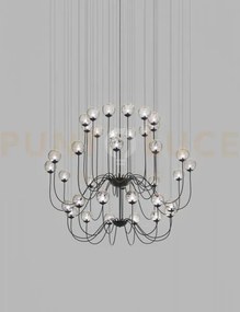 Puppet sospensione 36p fume' trasparente nero opaco 36 luci attacco g9