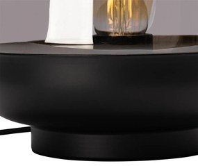 Lampada da tavolo di design nera con vetro oro e fumé - Kyan