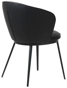 Sedia da pranzo in similpelle nera Leath Gain - Unique Furniture