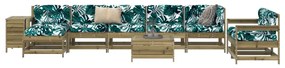Set divani da giardino 10 pz in legno impregnato di pino