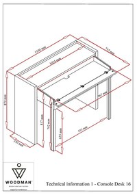 Tavolo da lavoro 36x110 cm Mel - Woodman