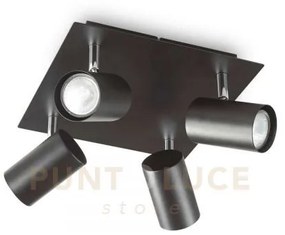 Lampada da soffitto spot pl4 nero