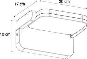 Lampada da parete per esterni nera con LED orientabile - Kamile