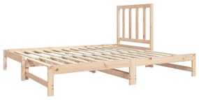 Dormeuse estraibile 2x(90x190) cm legno massello di pino