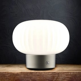 Lampada da tavolo LED dimmerabile con funzione Touch LATTE LED/1,8W/5V USB 2000 mAh cromo/bianco