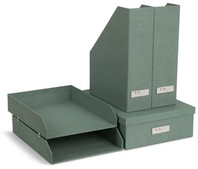 Set di organizer verdi in cartone per documenti 5 pz Holger Canvas Paper Laminate – Bigso