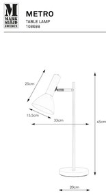 Markslöjd 108688 - Lampada da tavolo METRO 1xE27/40W/230V bianco