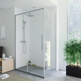 Pannello laterale per box doccia Fit L 69 x H 200cm, Sp. 8 mm profilo in alluminio cromato