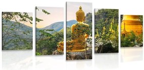 Quadri 5 pezzi – Vista su Buddha dorato