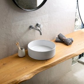 Lavabo bagno rotondo 36 cm scanalato | KLS-3600T - KAMALU
