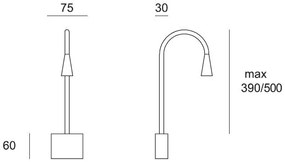 Applique led 1x2W, flex mm500 satinato, WW