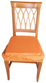 Cuscino Coprisedia Mollettone imbottito con fascia elastico ARANCIO 2 pezzi