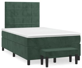 Giroletto A Molle Con Materasso Verde Scuro 120x190 Cm Velluto /