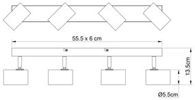 Globo 57911-4BW - Faretto ROBBY 4xGU10/35W/230V nero/marrone