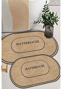 Tappetini da bagno nero-marrone in set di 2 pezzi 60x90 cm Jute Look - Mila Home